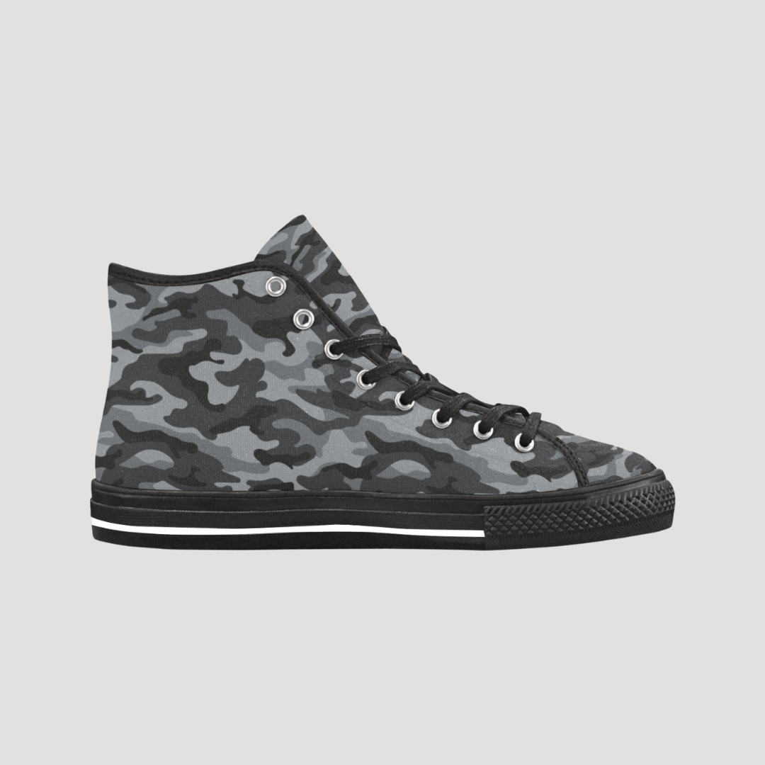 Black Camo High Top Canvas Shoes