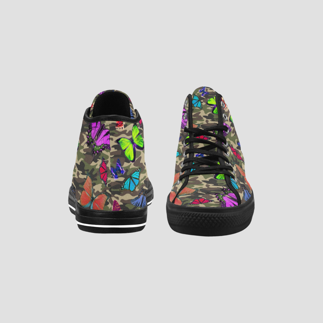 Butterfly Camo High Top Canvas Shoes